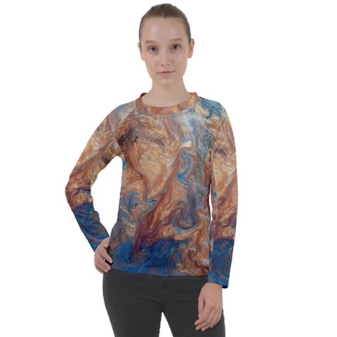Blue flow Women s Long Sleeve Raglan T