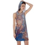 Blue flow Racer Back Hoodie Dress