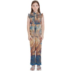 Kids  Sleeveless Ruffle Edge Band Collar Chiffon One Piece 