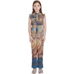 Blue flow Kids  Sleeveless Ruffle Edge Band Collar Chiffon One Piece