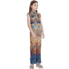 Kids  Sleeveless Ruffle Edge Band Collar Chiffon One Piece 