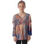 Blue flow Kids  V Neck Casual Top