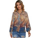 Blue flow Women s Long Sleeve Button Up Shirt