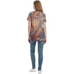 Women s Zip Front V-Neck Short Sleeve Casual Top Pocket Shirt 