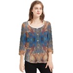 Pour Repeats Chiffon Quarter Sleeve Blouse