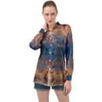 Pour Repeats Long Sleeve Satin Shirt