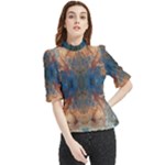 Pour Repeats Frill Neck Blouse