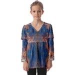 Pour Repeats Kids  V Neck Casual Top