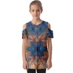 Pour Repeats Fold Over Open Sleeve Top