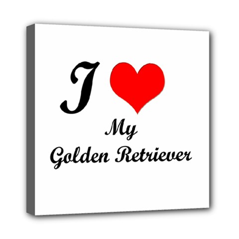 I Love Golden Retriever Mini Canvas 8  x 8  (Stretched) from ArtsNow.com