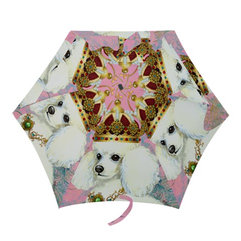 White Poodle Princess Mini Folding Umbrella from ArtsNow.com