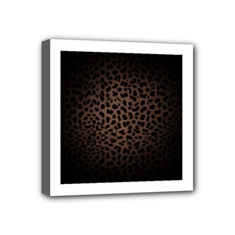 Leopard Print Dark	 Mini Canvas 4  x 4  (Stretched) from ArtsNow.com