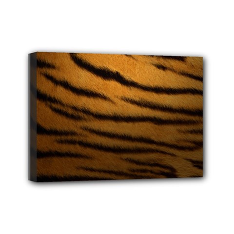 Tiger Print Dark	Mini Canvas 7  x 5  (Stretched) from ArtsNow.com