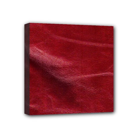 Leather Look & Skins Absolute Red Mini Canvas 4  x 4  (Stretched) from ArtsNow.com