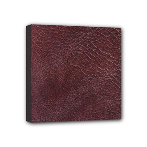 Leather Look & Skins  Cowhide Brown Mini Canvas 4  x 4  (Stretched) from ArtsNow.com
