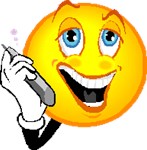 Smiley with Cell Phone