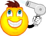 Smiley with Blowdryer