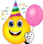 Smiley with Birthday Balloon
