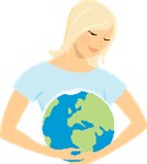 Blonde Hugging Earth