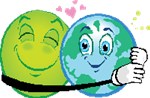 Green Smiley Hugging Happy Earth