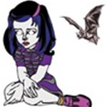 Goth Girl and Bat