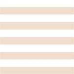Horizontal Stripes - White and Almond Brown