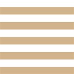 Horizontal Stripes - White and Tan Brown