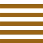 Horizontal Stripes - White and Golden Brown