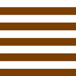 Horizontal Stripes - White and Chocolate Brown