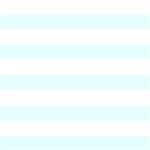 Horizontal Stripes - White and Bubbles Cyan