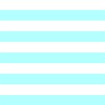 Horizontal Stripes - White and Celeste Cyan