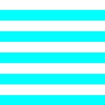 Horizontal Stripes - White and Aqua Cyan