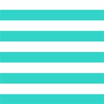 Horizontal Stripes - White and Turquoise