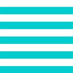 Horizontal Stripes - White and Cyan