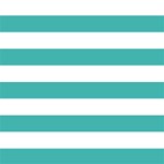 Horizontal Stripes - White and Verdigris