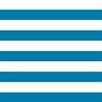 Horizontal Stripes - White and Cerulean