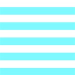 Horizontal Stripes - White and Electric Blue