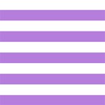 Horizontal Stripes - White and Lavender Violet