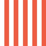 Vertical Stripes - White and Tomato Red