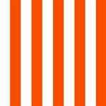 Vertical Stripes - White and Tangelo Orange