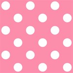 Polka Dots - White on Flamingo Pink