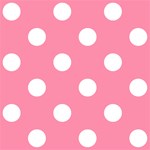 Polka Dots - White on Flamingo Pink