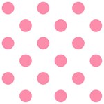 Polka Dots - Flamingo Pink on White