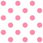 Polka Dots - Flamingo Pink on White