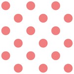Polka Dots - Coral Pink on White