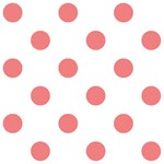 Polka Dots - Coral Pink on White