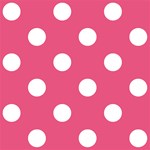 Polka Dots - White on Dark Pink