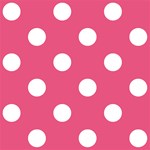 Polka Dots - White on Dark Pink