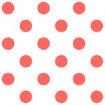 Polka Dots - Pastel Red on White
