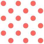 Polka Dots - Pastel Red on White